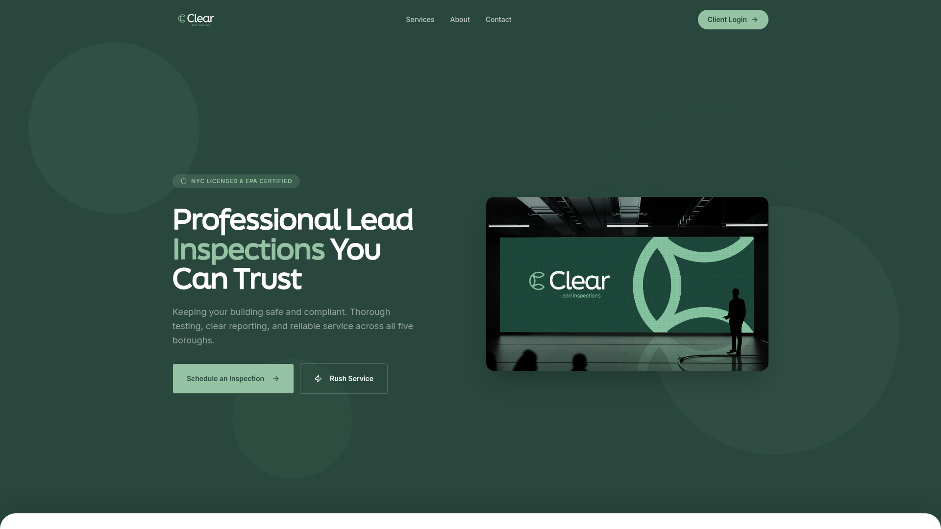 Clear Lead homepage preview