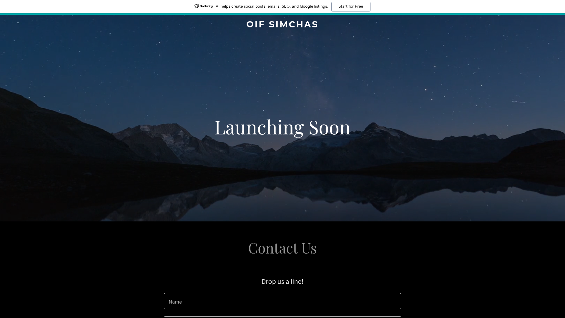 Oif Simchas homepage preview