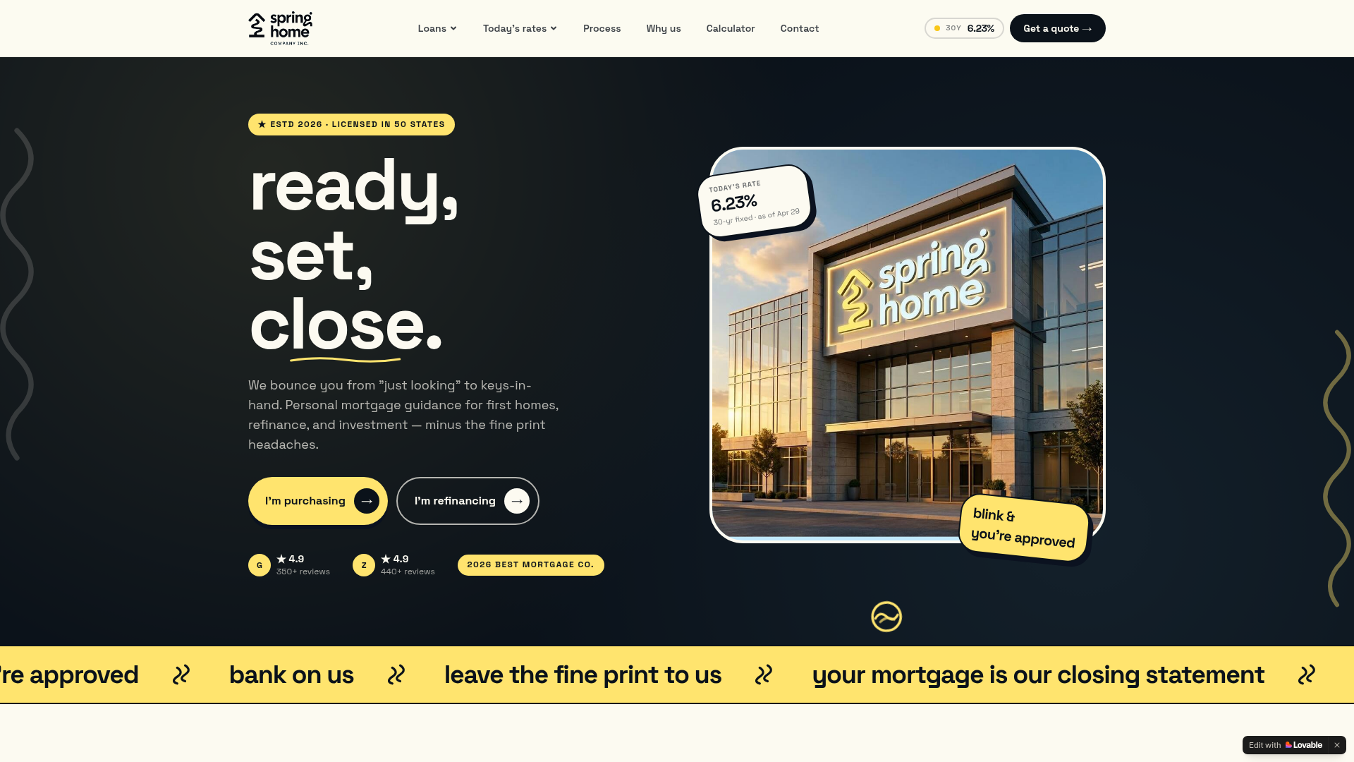 Spring Home homepage preview